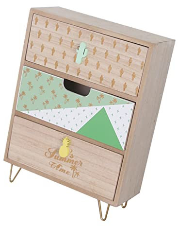 Cabilock Vintage Tischplatte Desktop- Natur Bauernhaus Display Liefert Behälter Tisch Ohrring Armband Bein Schmuck Schreibwaren Schrank Mit Praktischer Aufbewahrung Mini Kommode 1Pc