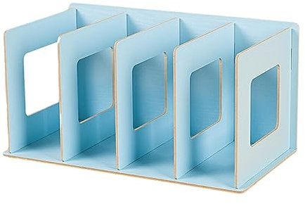 BOKIOESDE Einzigartige CD Schaufenster mit Holzmaserung im Stil von CD Regalen. Einzigartige CD Regale mit Holzmaserung Aufbewahrung von Büchern, Blau