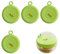 Couvercle Silicone Alimentaire, CHSEROK 4 Pièces Couvercle Etirable en Silicone avec Horaire, 10 cm Couvre plat Reutilisable Sans BPA Convient aux Tasses, Verres, Boissons, Canettes de Boisson(vert)