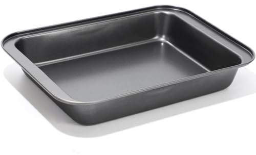 Kytpyi Bandeja Horno Teka, Bandeja Horno Universal,34*24*6cm Grande Profundo Bandeja Horno Balay con Recubrimiento Antiadherente, Acero Inoxidable Bandeja Horno para Tartas, Postres, Pizza, Carnes