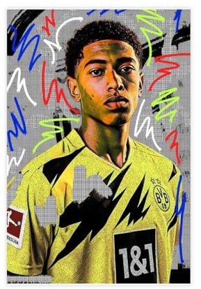 Jude Bellingham Fußball-Poster, 43, Leinwand-Poster, Schlafzimmer, Dekoration, Sport, Landschaft, Büro, Raumdekoration, Geschenk, ungerahmt, 40 x 60 cm
