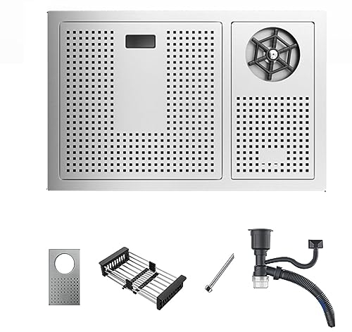 ZHTBATE Fregadero de Cocina Fregadero de Cocina de Acero Inoxidable 304 Fregadero Invisible Nano Negro Fregadero para lavavajillas con Barra integrada (Color: Negro, Tamaño: 30 * 60 cm)