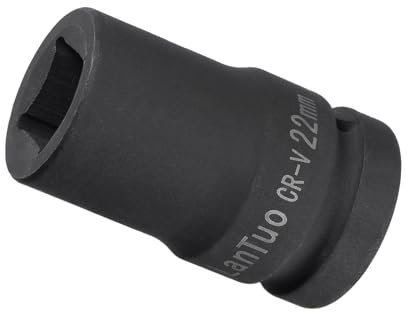 CoCud Vierkant-Steckschlüssel, 1 Antrieb 22mm Steckschlüssel, CR-MO abgerundete Ecken Standard-Metrischer Steckschlüssel-(Anwendungenen: für DIY, Autoreparaturen, Fertigung)