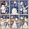 GOMANCHE 190 Pzs Pegatinas de Ventana de Navidad con Efecto Estereoscópico, Adesivos de Ventana de Papá Noel y Copos de Nieve Impresos a Doble Cara, Decoración Autoadhesiva para Fiestas de Navidad