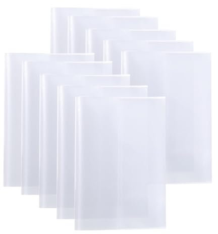 10 Stück Transparenter Buchumschlag Wasserdicht Kunststoff Heftumschläge für Lehrbücher, Bücher, Notizbücher und Übungsbücher Verwendet (Transparent, A4)
