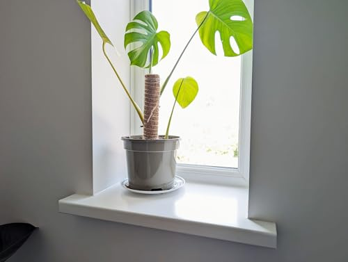 White UPVC Window Board/Cill Cover 1.25m Long 9mm Thick Including End Cap Plastic Window Sill Capping (200mm Depth)