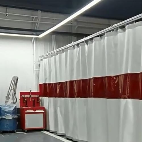 Schweißvorhang-Trennwand mit rotem Fenster, schwer entflammbar, industrieller Bildschirm, Garage, Brandschutz, strapazierfähig, 1 mm dick, 1 x 2,5 m