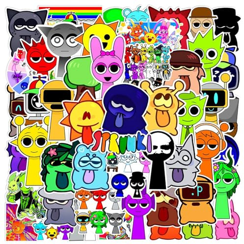Sprunnki Aufkleber, 50 Stück Sprunnki Sticker Set, Wasserdichte Sticker | Cartoon Aufkleber, Mini Animeaufkleber, Geschenk Für Fans, Für Laptop Helm Fahrrad
