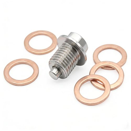 Wcawnlt Magnetische Ölablassschraube M14x1,5 Ölablassschraube Mit Dichtung Und Dichtring, Magnetisch Ölschraube Aus Edelstahl, Geeignet Für Auto Motorrad Boot Mit M14 Gewinde