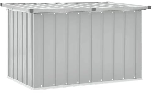KKHOMEI Gartenbox aus Metall Groß Garten Auflagenbox XXL Garten Aufbewahrungsbox Gartenbox Kissenbox Gerätebox Gartentruhe 109 x 67 x 65 cm für Gartengeräten Poolzubehör Spielzeug