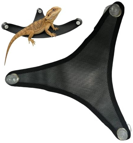 Reptilien-Hängematte Atmungsaktives Netz Mit Saugnapf | Bartagamen Bett Zum Ausruhen für Schlangen, Chamäleons und Geckos zum Sonnenbaden, , Ruhen und