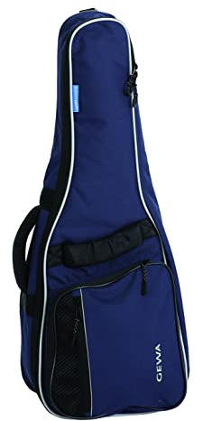 GEWA Gitarren Gig Bag Economy 12mm für Konzertgitarre 1/4 - 1/8 blau (reißfest und wassergeschützt, 12mm Polsterung, Luxus Rucksackgurte, großes Zubehörfach) 212131