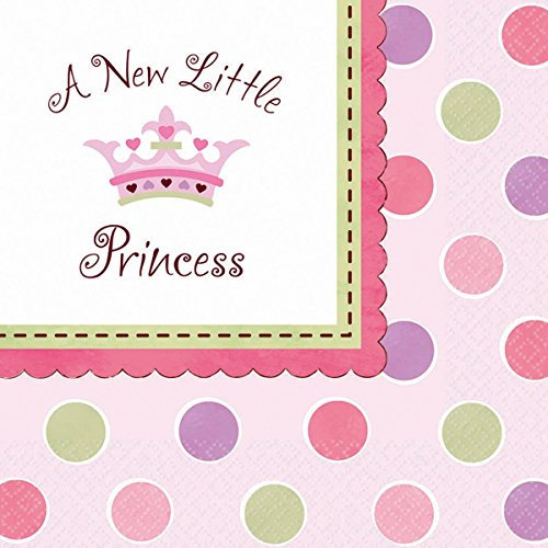 Pünktchen-Servietten Krönchen 16er Pack rosa