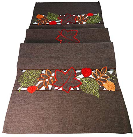 khevga Tischläufer Herbst braun 40x140 cm (Braun)