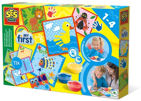 SES 14419 My First Mein erstes Kreativbild Kinder-Bastelkit, BlauRotGelb