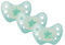 Dentistar® Night Silikon-Schnuller - Größe 1, von Geburt an, 0-6 Monate - Nacht-Leuchtschnuller, Nuckel leuchtend, für neugeborene Babys, Sterne türkis - 3 Stück