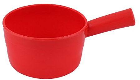 sourcing map Cazo Achicador Rojo De Cocina En Casa De Forma Redonda De Plástico Antideslizante Agarre Penetrador Agua