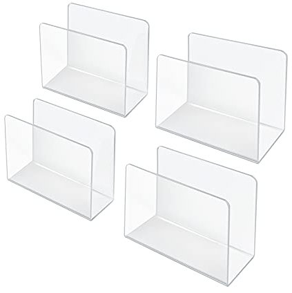 Azar Displays 255080 Kleiner Stehordner/Sortierer Schreibtisch-Organizer, 4 Stück, transparent