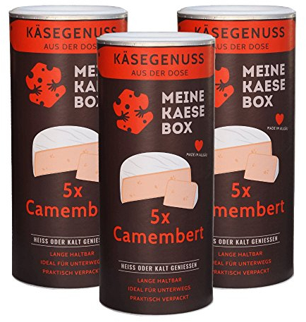 MeineKaeseBox KÄSEBOX 3-ER BOX 15 X 125 G CAMEMBERT BRIE DOSENKÄSE