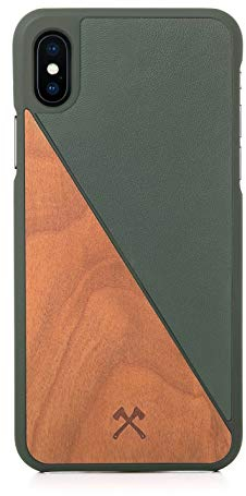 Woodcessories - Hülle kompatibel mit iPhone XS Max aus Echtholz - EcoSplit Case (Kirsch/Grün)