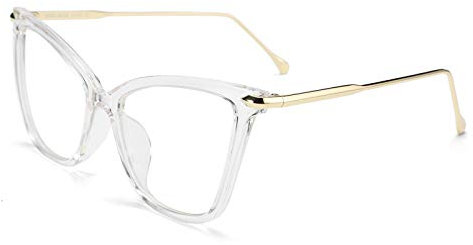FEISEDY Classic Cat Eye Glasses Oversized Clear Lens Fake Glasses Large Frame Eyewear for Women B2460