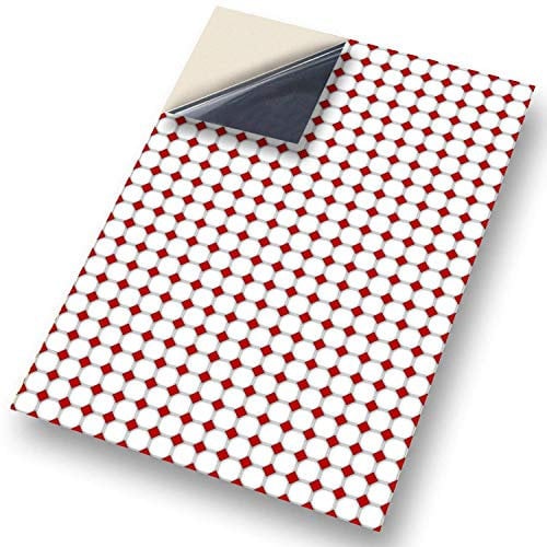 Stick & Go Self Adhesive Dolls House Wallpaper 1/12th Scale Vinyl Sheets | Red Diamond Floor Tiles No 45