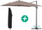 Parasol Jardin déporté Alu Sun 3 - Carré - 3 x 3 m - Taupe + Housse de Protection