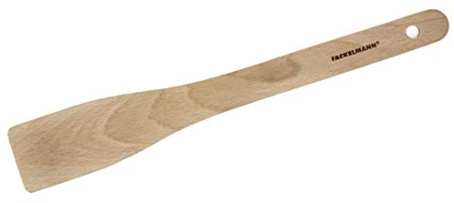 Fackelmann Paleta Espátula Mango Plano sin Ranuras para freír o Asar a la Plancha, utensilios de cocina madera cocina, fabricado en madera de haya, 30x4cm. 1ud