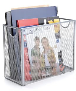 Mind Reader Metal Mesh Storage Basket for Letters, Legal Documents, Filing, Folders, Office Organization, Silver