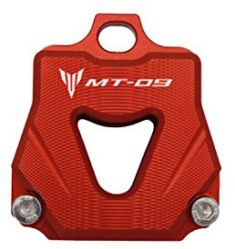 LongGreat MT09 Clé Couverture Casquettes Moto Porte-clés pour Yamaha FJ-09/XSR900/MT-09/FZ-09/MT-09 SP/MT-09 Tracer 2014-2020 (Rouge, 1 élément)