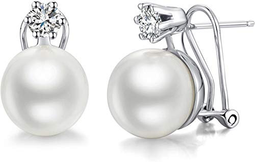 Perlenohrringe Silber 925 Perlen Ohrringe Stecker Sterling Silber Weisse Perle Ohrstecker FÜr Damen Frauen MÄdchen Hypoallergen Ohrringe