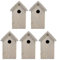 mgc24 Nistkasten - wetterfester Vogelnistkasten aus Holz, Vogelhaus für heimische Wildvögel, 15,5 x 14 x 25 cm, grau, 5 Stück