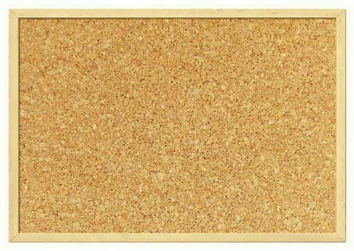 2 UR DOOR - Cork Memo Notice Board Cork Boards Mood Board for Office Memo School with Push pins Wooden Natural Wood Frame (40x30cm)