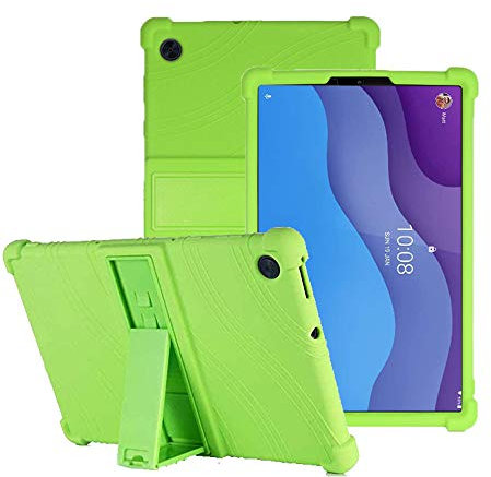 C/N Funda para Lenovo Tab M10 HD 2nd Gen 10.1, Silicona Skin Soporte Cubierta a Suaves para niños de Peso liviano Funda para Lenovo Tab M10 HD Gen 2 10.1 Inch 2020 TB-X306X/X306F, Verde