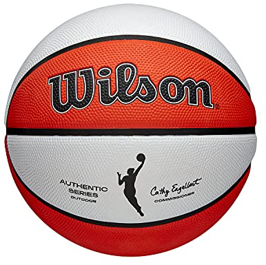 Wilson Basketball WNBA AUTHENTIC SERIES, Outdoor, Tackskin Gummi, Größe: 6, Braun/Weiß