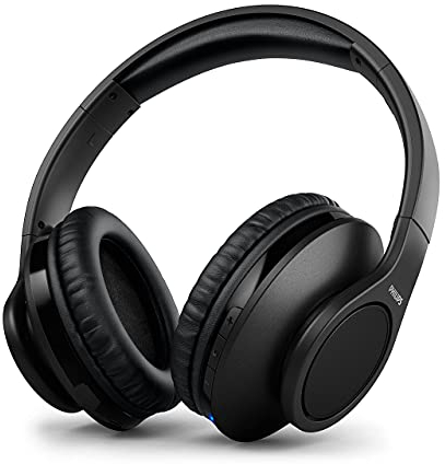 PHILIPS Cuffie per TV TAH6206BK/00, Cuffie Wireless per Adulti Over Ear, Cancellazione Passiva del Rumore, Connessione Bluetooth, 18 Ore di Riproduzione, Cuffie Premium, Nero