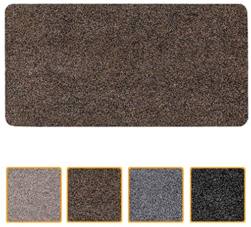 ANRO Fußmatte Schmutzfangmatte waschbar wasserdicht robust Schmutzfänger für Eingang, Haustür, Flur, Küche, Schlafzimmer Poet Größe 80x120cm Carpet Dunkelbraun