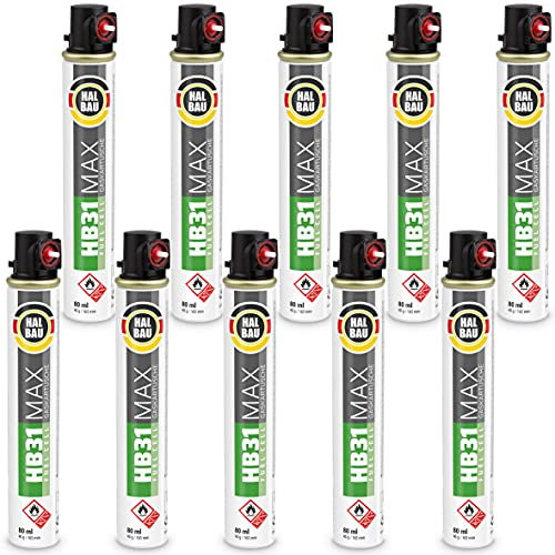 Fuel Cell HB31 Lot de 10 cartouches de gaz de rechange pour cloueur avec anneau rouge 165 mm 80 ml
