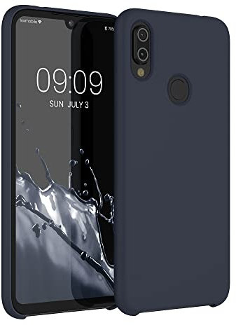 kwmobile Hülle kompatibel mit Xiaomi Redmi Note 7 / Note 7 Pro Hülle - Silikon Handy Case - Handyhülle weiche Oberfläche - kabelloses Laden - Heidelbeerblau