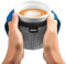 Ozio Handwärmer Tasse, Keramiktasse aus Steinzeug mit Wollfutter, Cappuccinotasse, Handwärmer, Milchtasse, Tee, Kräutertee, Große Frühstückstasse, Originelles Geschenk, 400 ml, Tama, Blau