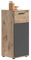 xonox.home Badezimmer Mason Kommode Schrank Standschrank schmaler Badezimmerschrank Badschrank schmal in Front Basalt grau Nb. Korpus Nox Oak Nb.,ca.37x87x34 cm