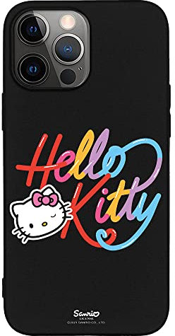 Schutzhülle für iPhone 13 Pro MAX Schwarz mit Hello Kitty Caligrafica