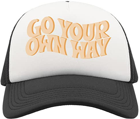 Go Your Own Way Wavy Logo Atmungsaktive Unisex-Half-Mesh-Cap-Hut-Baseballmütze Sport Active Schwarz