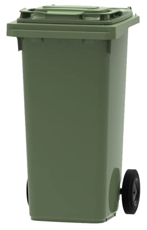 ESE Poubelle Conteneur à déchets 120L Vert + Couvercle vert