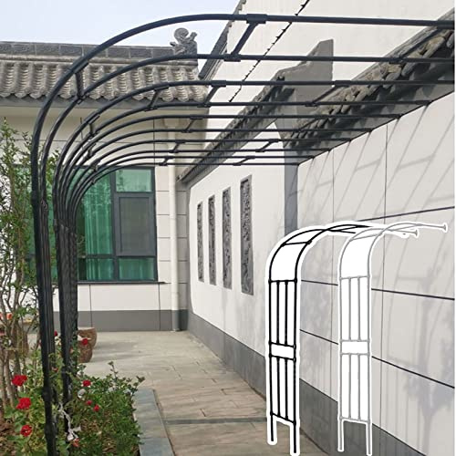 Garden Rosenbogen Stahl Rosen Torbogen Rankhilfe Breite 60cm 90cm 120cm 150cm 180cm 220cm 240cm Halbbogen Gartendeko für Klettern Weinreben und Pflanzen ( Color : Schwarz , Size : W220XH240cm(7.2x7.9f