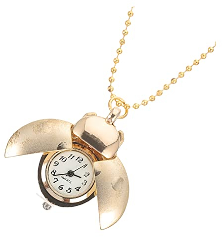 Mikikit Kleidung Schwesternuhr 1Pc Taschenuhr Kette Anhänger Für Männer Römische Ziffern Uhr Angekettet Design Uhr Zinklegierung Golden Uhrwerk Damen Metall Schwesternuhren Taschenuhr