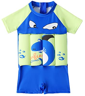 AOOPOO Kinder Badeanzug mit Schwimmhilfe Mädchen Jungen Unisex Schwimmender Shwimmanzug Bojenanzüge Entnehmbare Auftriebsbojen Ärmellos Float Anzug Einteiler Bademode Badebekleidung