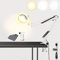 VUEJIC 10X Magnifying Glass with Light,3 Color Modes Stepless LED Dimmable Lighted Magnifier Glasses for Hobbies,4.3 Real Glass Magnifying Lamp with Clamp Adjustable Arm for Close Work (White)