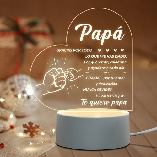 Niyewsor Regalo Padre, Regalos para Papá Luz Nocturna, Regalo Originales Padre, Regalo Padre Cumpleaños, Navidad Dia del Padre Regalos para Papá de la Hija Hijo