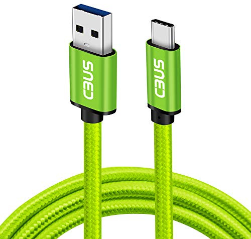 CBUS 2m USB auf USB C Kabel, Schnellladekabel Typ C Kompatibel mit iPhone 16/16e/15/Pro/Max/Plus, iPad 10, iPad Pro/Air/Mini A17 Pro, Mini 6 – Robustes, geflochtenes Kabel (Grün)